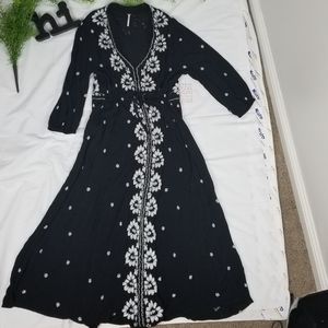 Free People Embroidered Flowy Dress Sz S